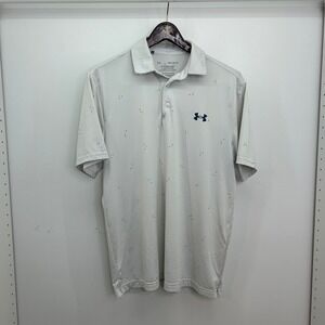 Under Armour Playoff Polo M Men Golf Casual White Printed Short Sleeve